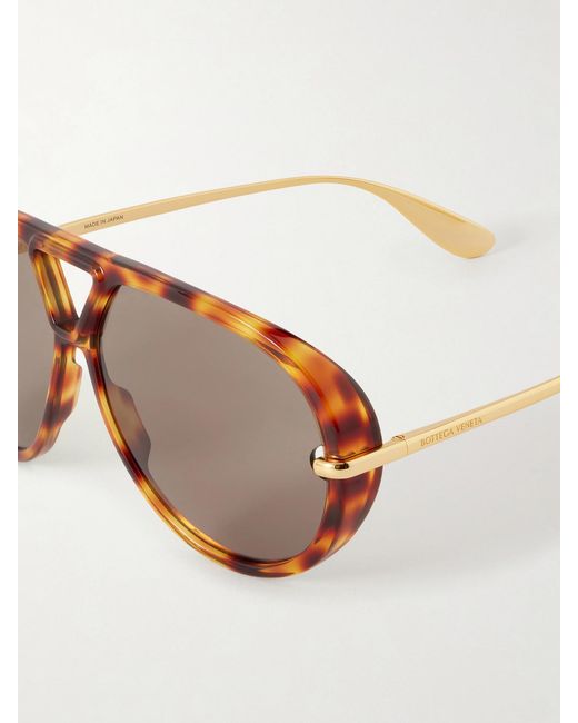 Bottega Veneta Multicolor Drop Aviator-Style Tortoiseshell Acetate Sunglasses
