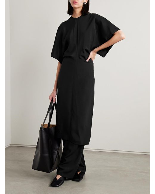 FFORME Black Ekani Silk Midi Dress