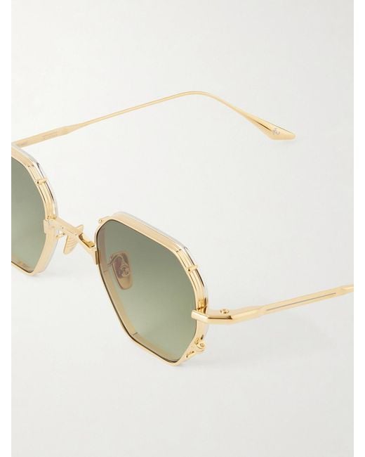 Jacques Marie Mage Green Verlaine Round-Frame-Tone Sunglasses