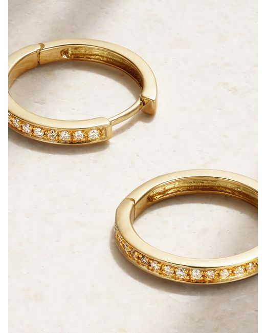 KOLOURS JEWELRY Metallic Large 18-Karat Diamond Hoop Earrings