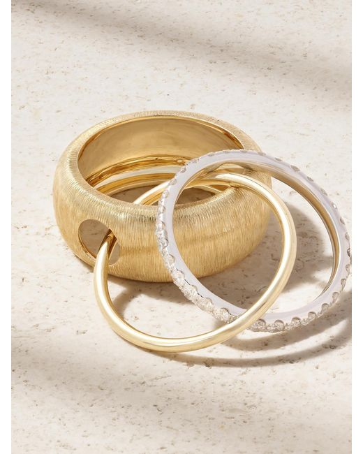 Yvonne Léon Natural Un Deux Trois 9-Karat And Diamond Ring