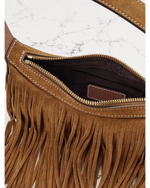 Sac Porté Épaule En Daim À Franges Et À Finitions En Cuir Owen Staud en coloris Brown
