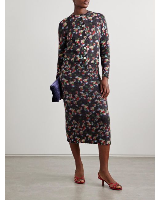 BERNADETTE Black Edouard Midirock Aus Einer Mohairmischung Mit Blumenprint
