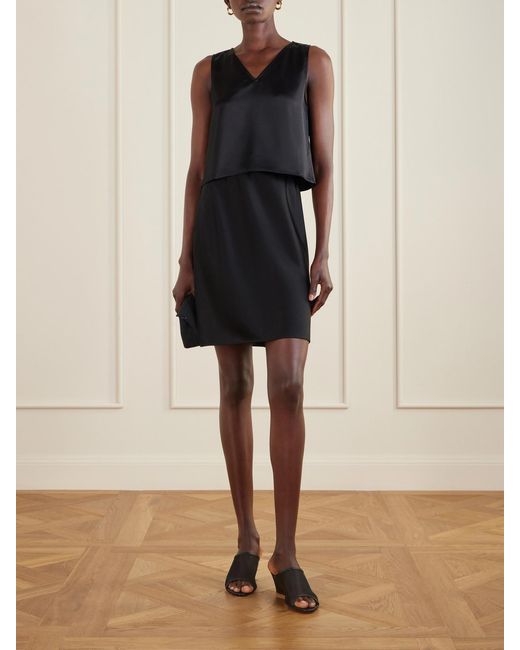 Leset Black Barb Satin Tank Top