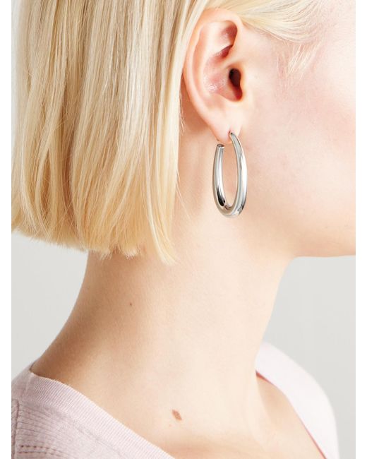 Gabriela Hearst White Sterling Hoop Earrings