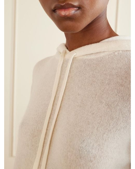 ÉTERNE Natural Embellished Cashmere Hoodie