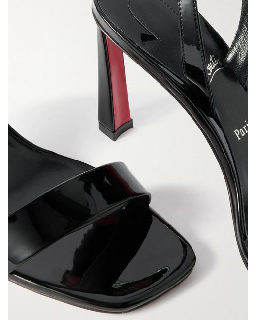 Christian Louboutin Metallic O Condora 85 Patent-Leather Slingback Sandals
