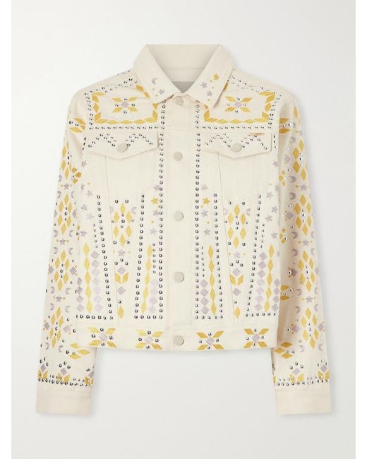 Mother Natural The Bruiser Appliquéd Studded Denim Jacket