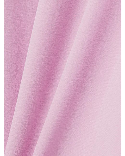 Chloé Pink Midikleid Aus Crêpe De Chine Aus Seide Mit Spitzeneinsätzen