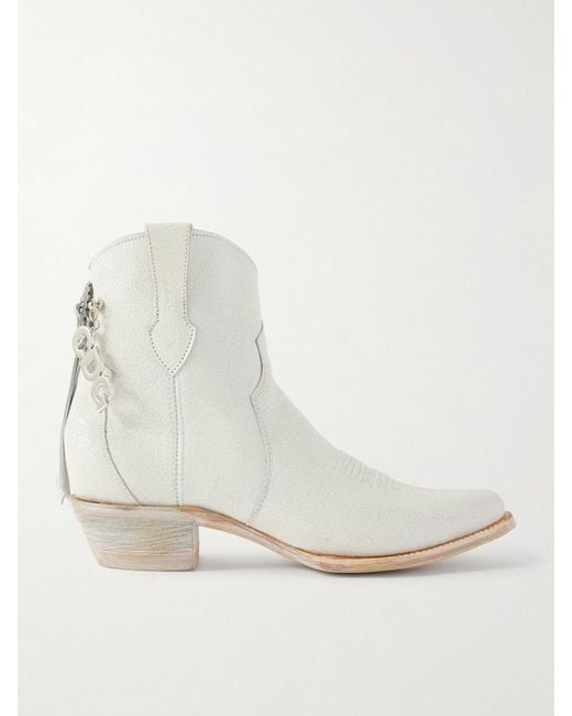 Comme des Garçons Natural X Mexicana Cracked-Leather Boots