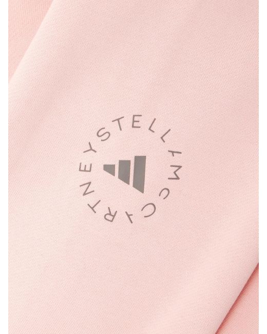 Adidas By Stella McCartney Pink Truecasuals Verkürzte Kapuzenjacke Aus Biobaumwoll-Jersey