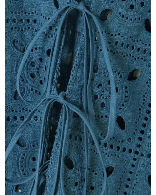 Haut Réversible En Coton À Broderie Anglaise Et À Festons Tula Miguelina en coloris Blue