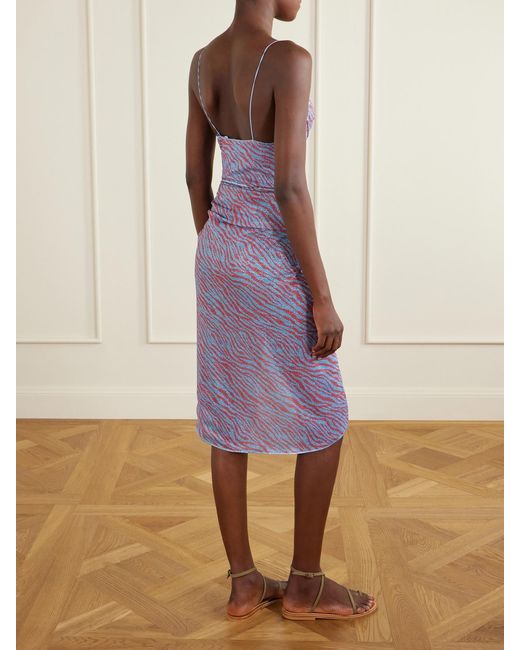 Oseree Purple Animalier Metallic Lurex Coverup