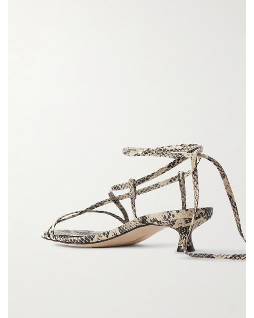 Aeyde Natural Paige Sandalen Aus Leder Mit Schlangeneffekt