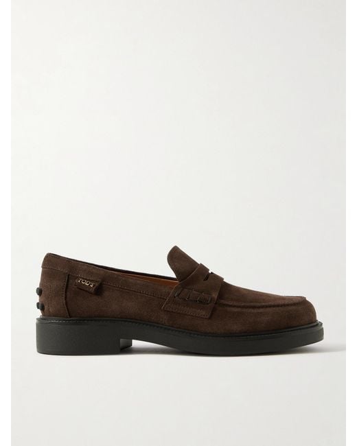 Tod's Brown Mocassino Suede Loafers