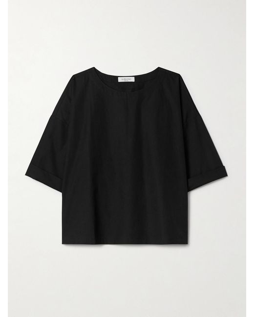 Suzie Kondi Black Saria Cotton-Poplin T-Shirt