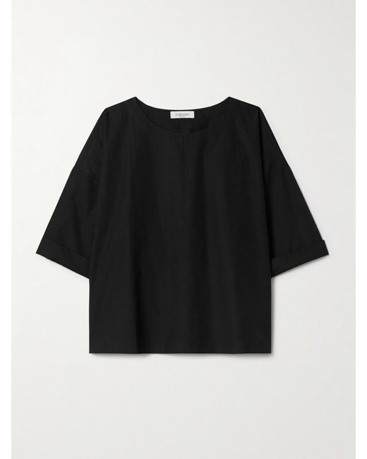 Suzie Kondi Black Saria Cotton-Poplin T-Shirt