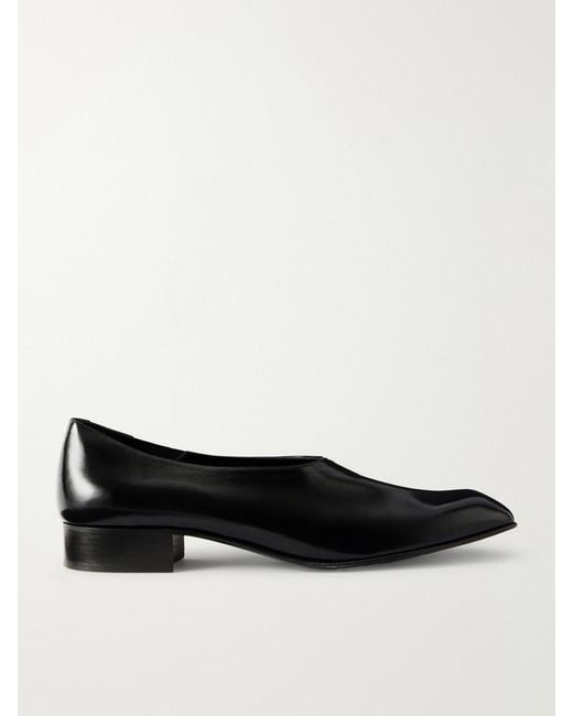 Khaite Black Colt Leather Loafers