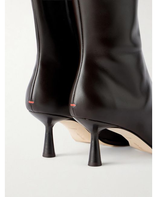 Aeyde Black Catherine 65 Leather Knee Boots