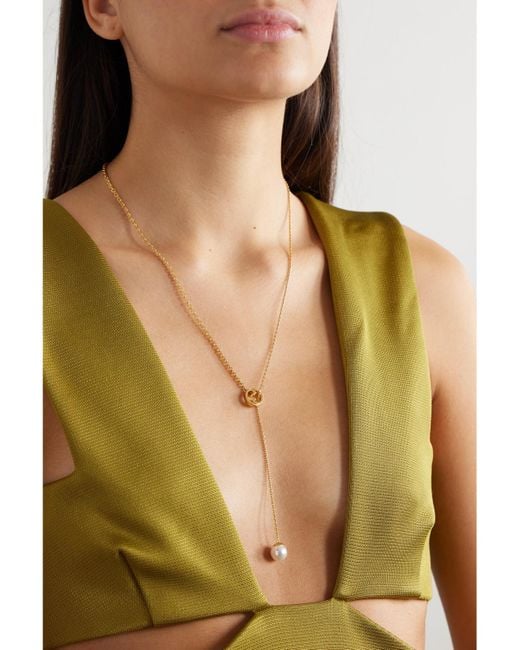 Gucci White Blondie-Tone Pearl-Like Necklace
