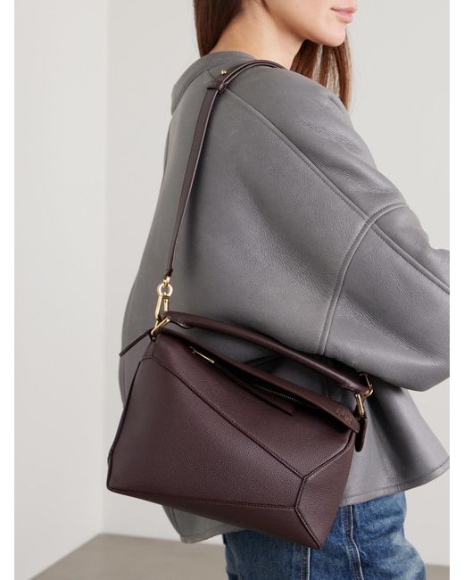 Sac Porté Épaule En Cuir Texturé Puzzle Edge Small Loewe en coloris Brown