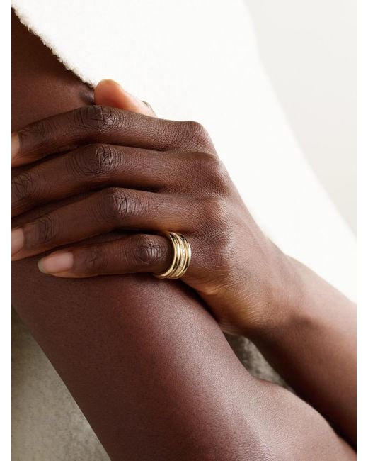 BY PARIAH Natural Set Of Three 14-Karat Recycled Diamond Pinky Rings