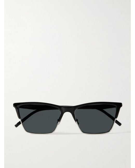 Saint Laurent Black D-Frame Acetate And-Tone Sunglasses