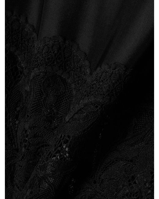 Rabanne Black Scalloped Satin And Lace Midi Skirt