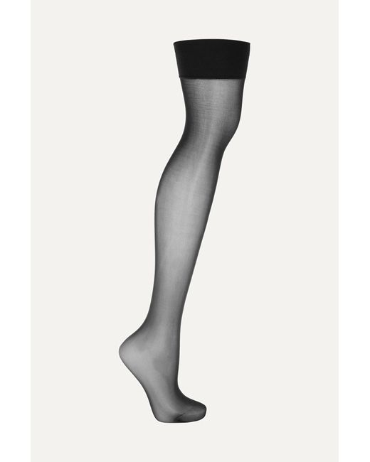 Wolford Individual 10 Denier Stayup Stockings in Black Lyst