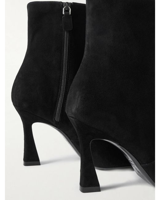 Stuart Weitzman Black Vinnie Suede Ankle Boots