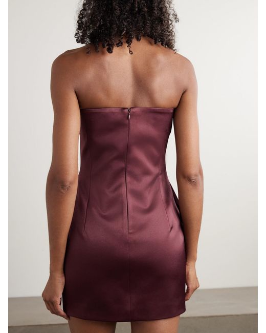 The New Arrivals Ilkyaz Ozel Purple Noélie Strapless Crystal-Embellished Satin Mini Dress
