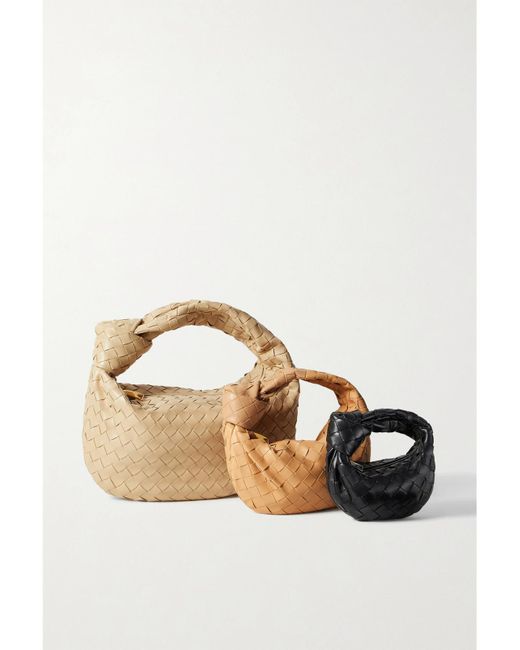 Bottega Veneta Black Jodie Mini Intrecciato Leather Tote