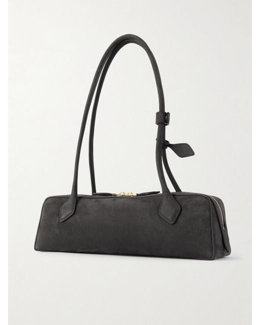 Alaïa White Le Teckel Medium Nubuck Shoulder Bag