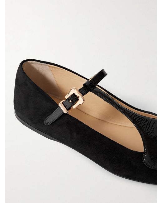 Babies En Daim À Finitions En Cuir Verni Liv Gabriela Hearst en coloris White