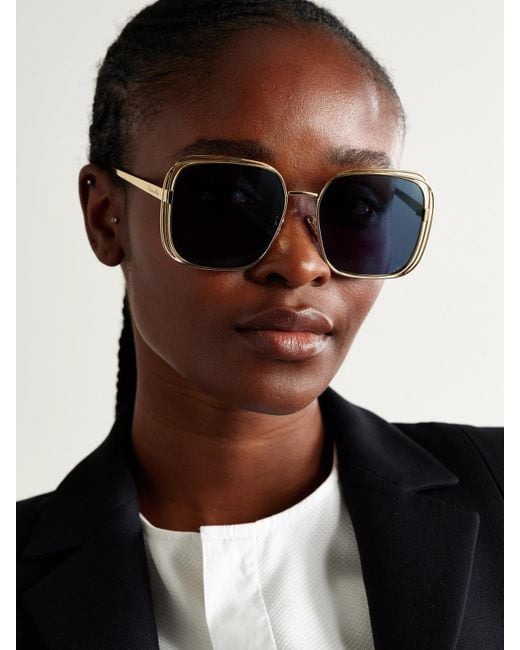 Dior Blue Fildior S1U Oversized Square-Frame-Tone Sunglasses