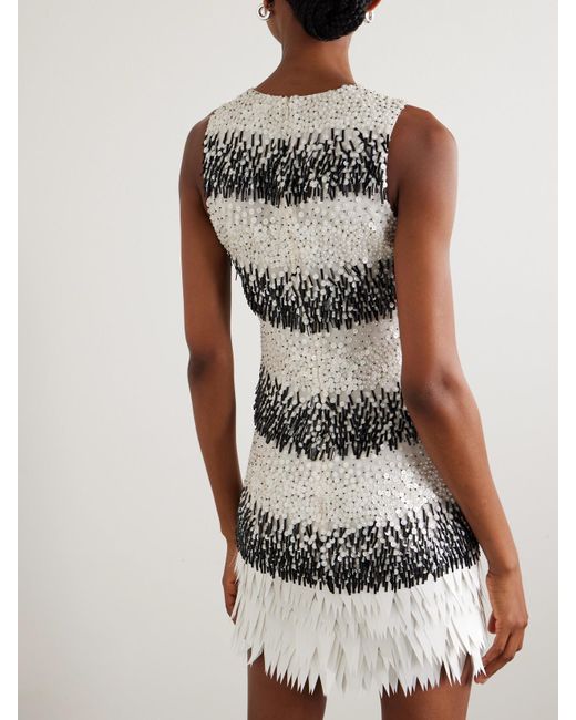 J.W. Anderson Gray Embellished Chiffon Mini Dress