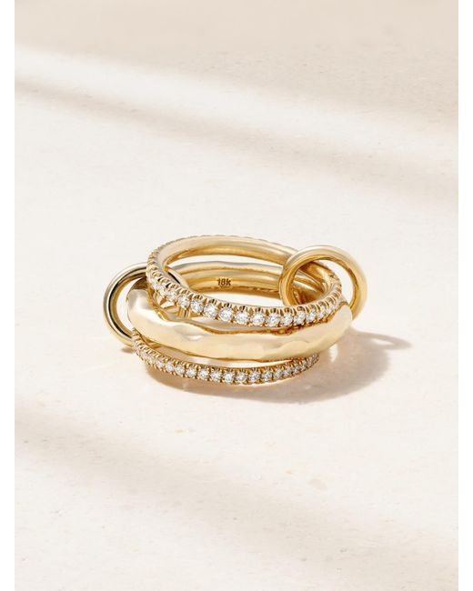 Spinelli Kilcollin Natural Theo Set Of Three 18-Karat Diamond Rings