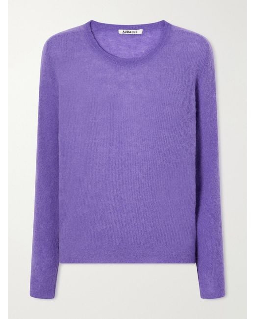 Auralee Purple Suri Alpaca-Blend Sweater