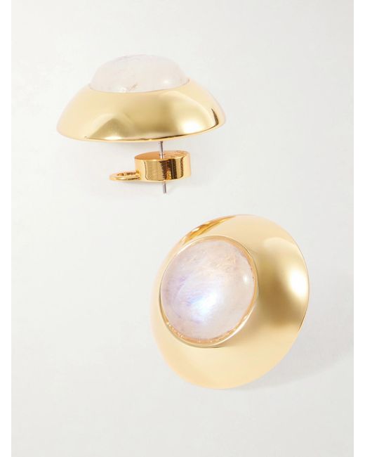 Julietta Metallic Plated And Moonstone Earrings