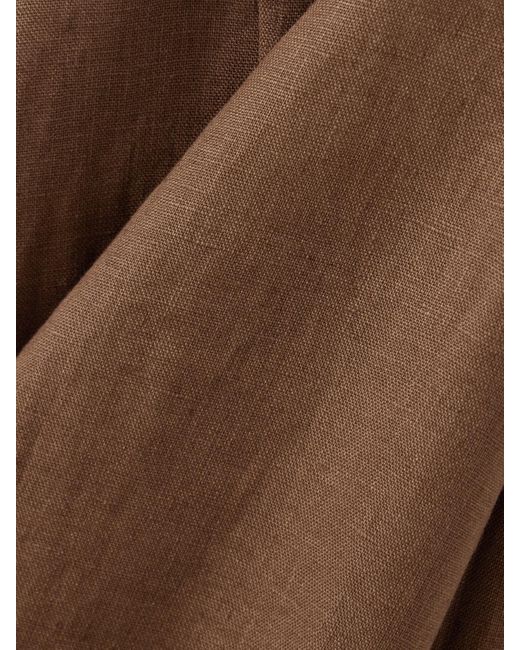 Faithfull The Brand Brown Syna Verkürzte Hose Mit Weitem Bein Aus Leinen