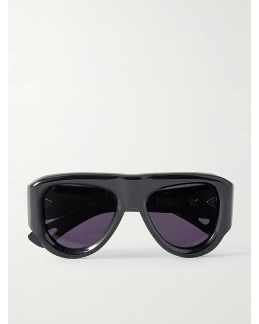 Jacques Marie Mage Black Barclay Aviator-Style Acetate Sunglasses
