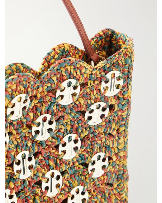 Rabanne White 1969 Embellished Raffia Shoulder Bag