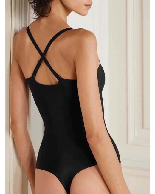 Commando Black Zone Smoothing Stretch-Jersey Thong Bodysuit