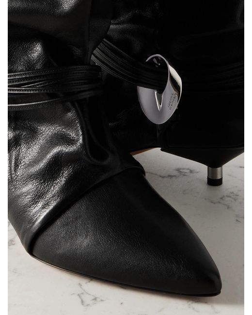 Isabel Marant Black Embellished Leather Ankle Boots