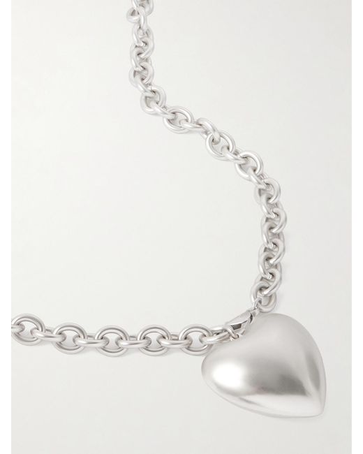 Roxanne Assoulin White The Puffy Heart Silberfarbene Kette