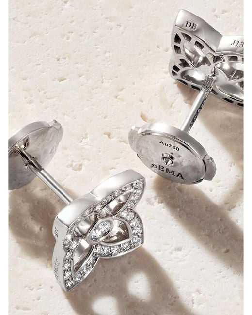 De Beers London Natural Lotus By De Beers 18-Karat Diamond Earrings