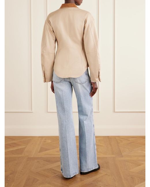 RÙADH Natural The Lennox Suede-Trimmed Organic Cotton-Twill Jacket