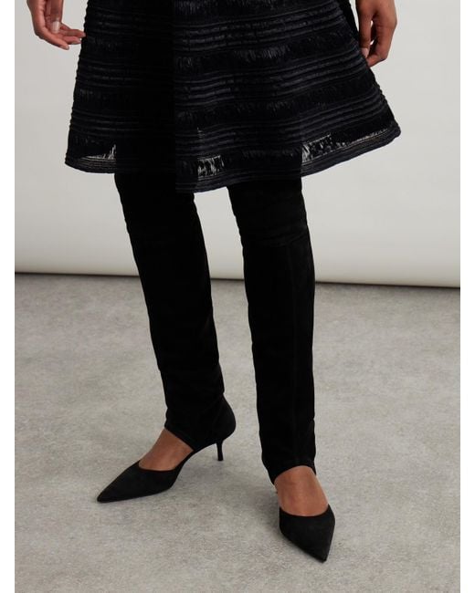 Alaïa Black Cutout Stretch-Suede Over-The-Knee Boots