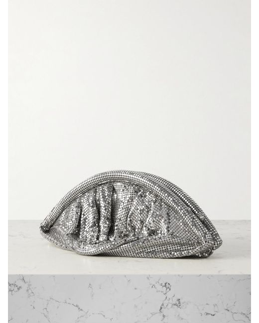 Rabanne Gray Mini Chainmail Clutch
