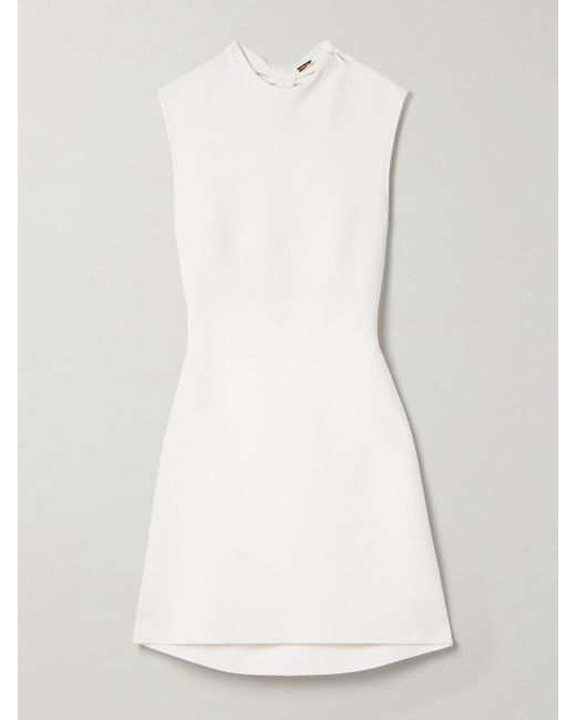 Cult Gaia White Harlow Cutout Stretch-Knit Mini Dress